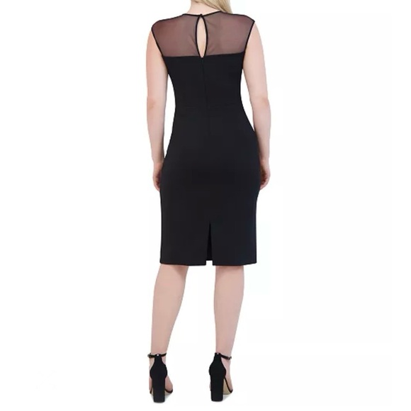 ELIZA J Bow Trim Illusion Sheath Dress - Picture 3 of 6